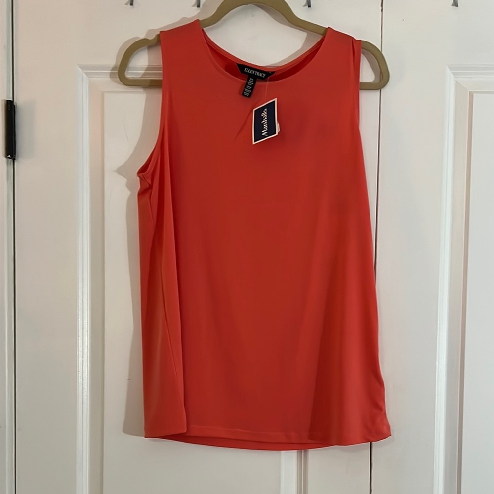 Ellen Tracy Orange Sleeveless Tank Top